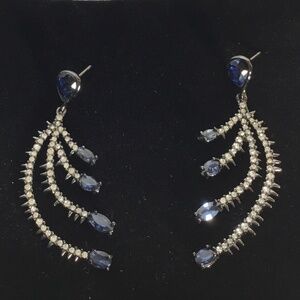 Alexis Bittar Crystal Spike Blue Hematite Earrings